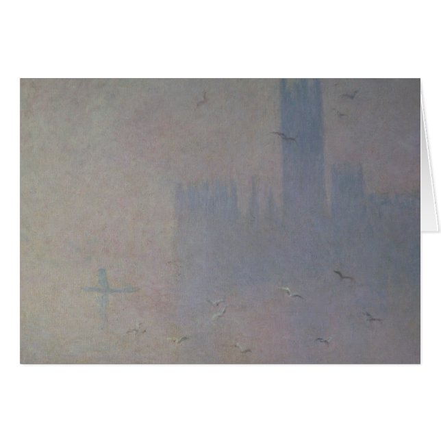 Claude Monet | Fiskmås över parlamentets hus Hälsningskort (Framsidan Horizontal)