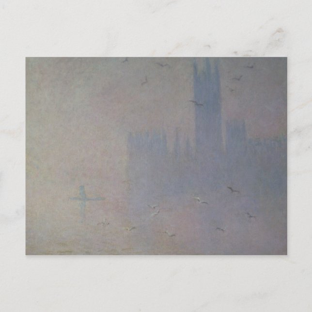 Claude Monet | Fiskmås över parlamentets hus Vykort (Framsida)