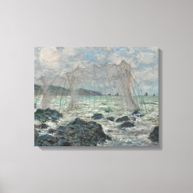 Claude Monet - Fisknät i Pourville Canvastryck (Framsida)
