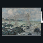 Claude Monet - Fisknät i Pourville Hälsningskort<br><div class="desc">Fisknät i Pourville av Claude Monet, 1882. Claude Monet var en av grundarna av Franskens intsionistiska målning och den mest konsekventa och skickliga utövaren av rörelsens filosofi att uttrycka sina uppfattningar före naturen, särskilt när det gäller landskapsmålning i luft. Uttrycket "Impressionism" härrör från titeln på hans målning Impression, soleil levant...</div>