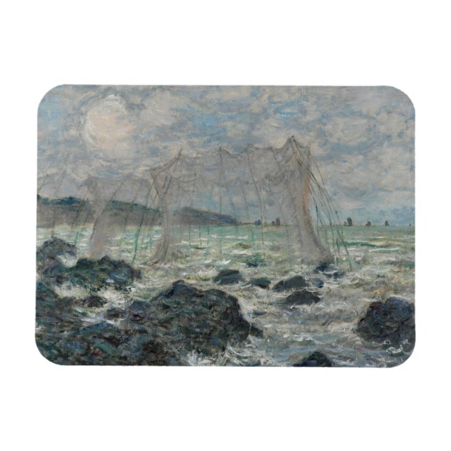 Claude Monet - Fisknät i Pourville Magnet (Horisontell)