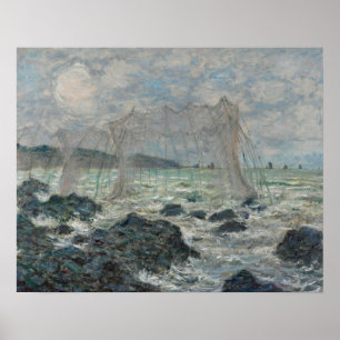 Claude Monet - Fisknät i Pourville Poster