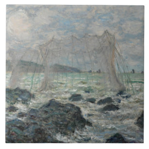Claude Monet - fisknät på Pourville Kakelplatta