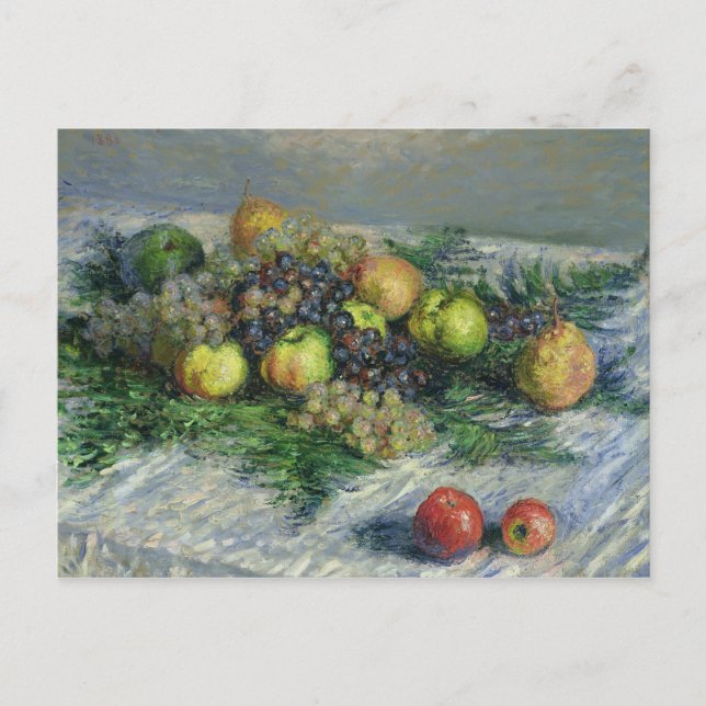 Claude Monet | Fortsatt livslängd med päron och dr Vykort (Framsida)