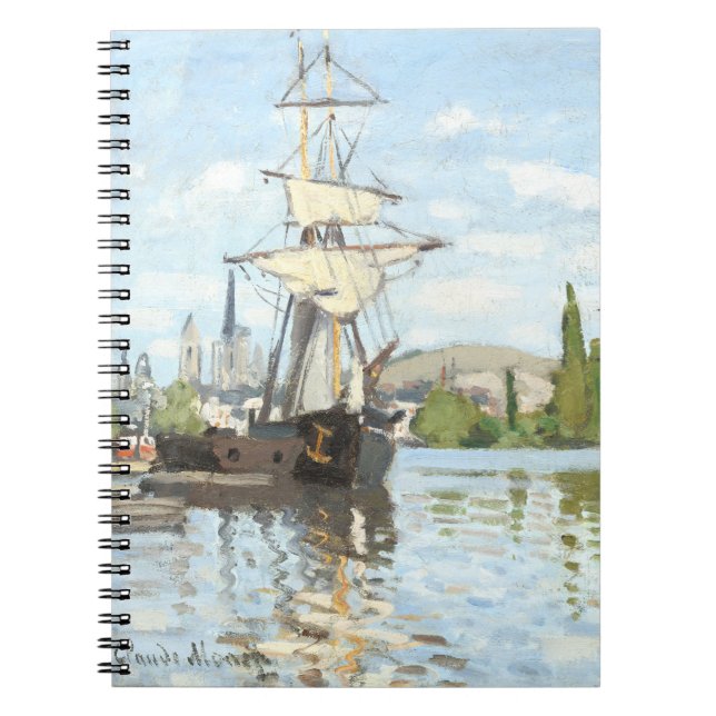 Claude Monet. Fraktaser Riding on Seine at Rouen Anteckningsbok (Framsidan)