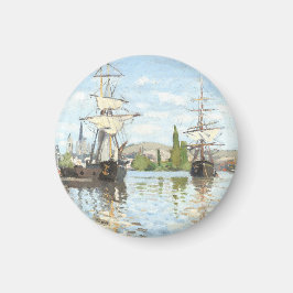 Claude Monet. Fraktaser Riding on Seine at Rouen Magnet