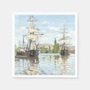 Claude Monet. Fraktaser Riding on Seine at Rouen Pappersservett