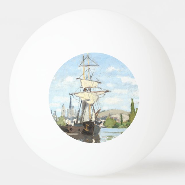 Claude Monet. Fraktaser Riding on Seine at Rouen Pingisboll (Framsidan)