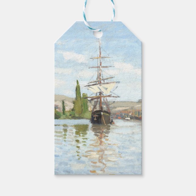 Claude Monet. Fraktaser Riding on Seine at Rouen Presentetikett (Framsidan)