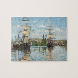 Claude Monet Fraktaser Riding on Seine at Rouen Pussel