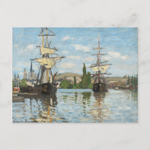 Claude Monet Fraktaser Riding on Seine at Rouen Vykort