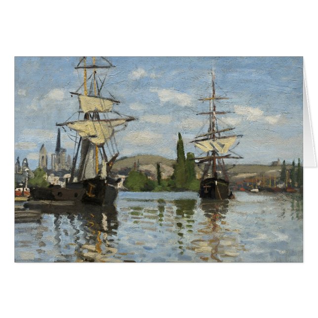 Claude Monet-Fraktaserna om Seine River Art Hälsningskort (Framsidan Horizontal)