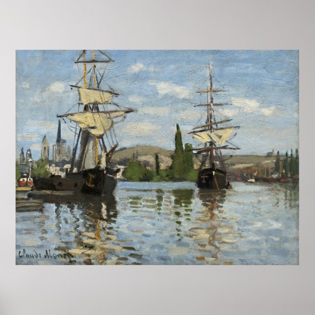 Claude Monet-Fraktaserna om Seine River Art Poster (Framsidan)
