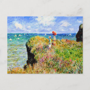 Claude Monet - Fransk Clifftop - Impressionism Vykort
