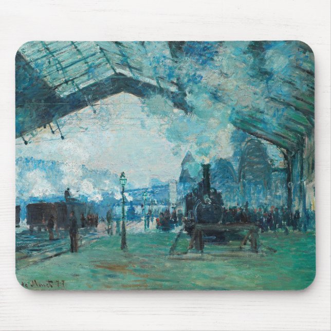 Claude Monet Fransk Tåg Railroad Travel Art Musmatta (Framsidan)