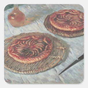 Claude Monet fruktTarts, 1882 Fyrkantigt Klistermärke