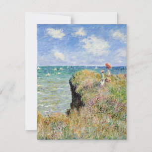 Claude Monet - gå på Cliff i Pourville Tack Kort