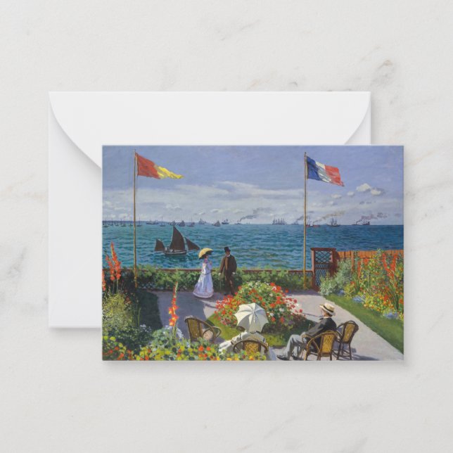 Claude Monet - Garden at at Sainte-Adresse Anteckningskort (Framsida)