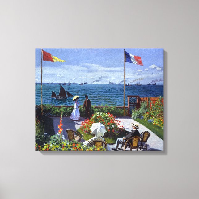 Claude Monet Garden at at Sainte-Adresse Canvastryck (Framsida)