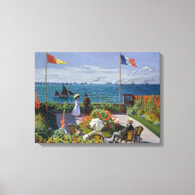 Claude Monet - Garden at at Sainte-Adresse Canvastryck (Framsida)