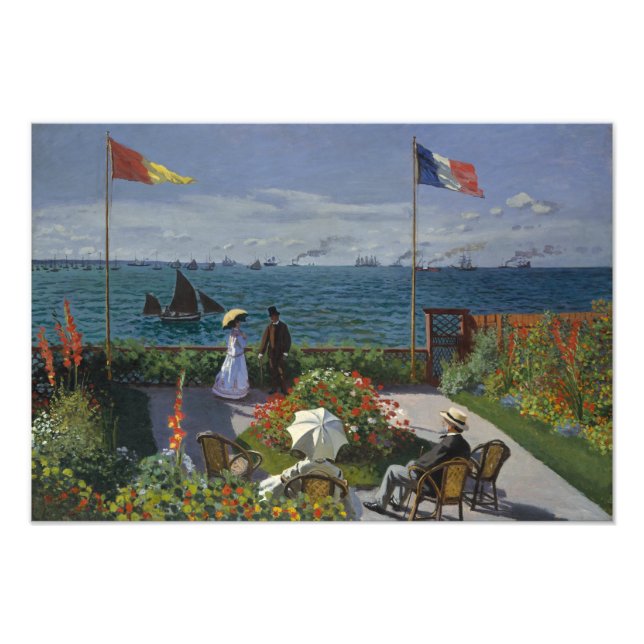Claude Monet - Garden at at Sainte-Adresse Fototryck (Framsidan)