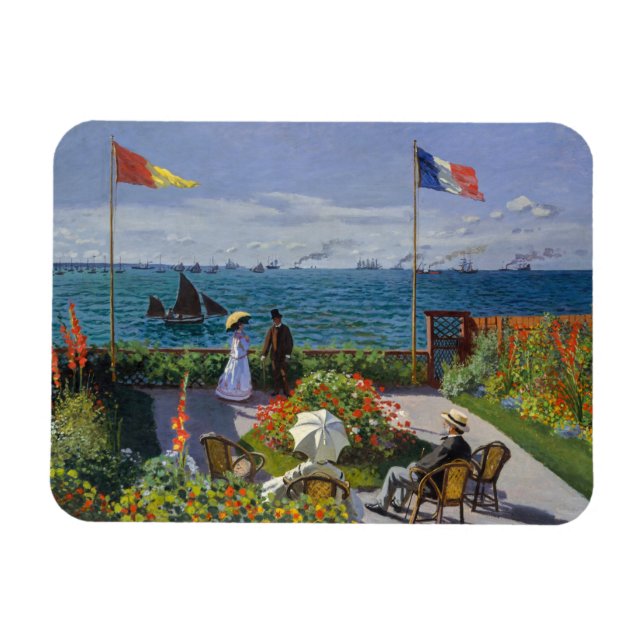 Claude Monet - Garden at at Sainte-Adresse Magnet (Horisontell)