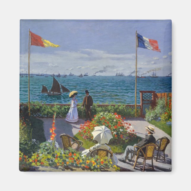 Claude Monet - Garden at at Sainte-Adresse Magnet (Framsidan)