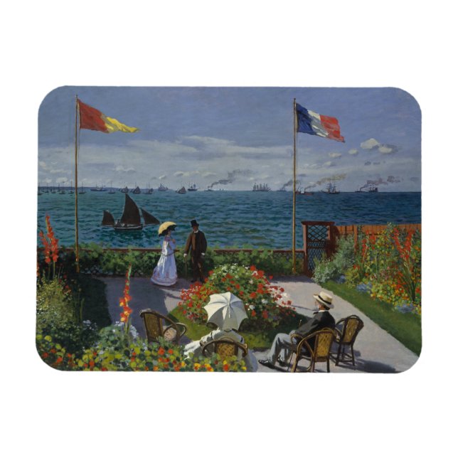Claude Monet - Garden at at Sainte-Adresse Magnet (Horisontell)