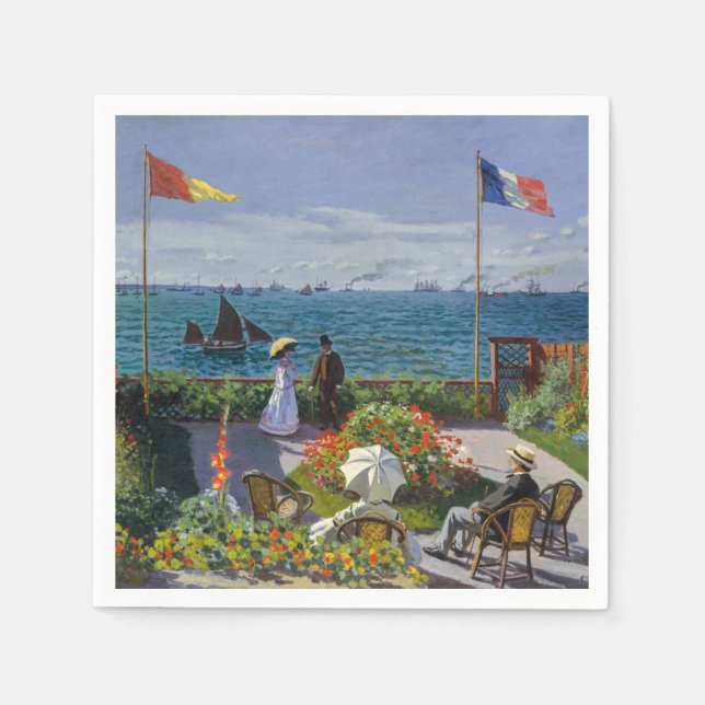 Claude Monet - Garden at at Sainte-Adresse Pappersservett (Framsidan)