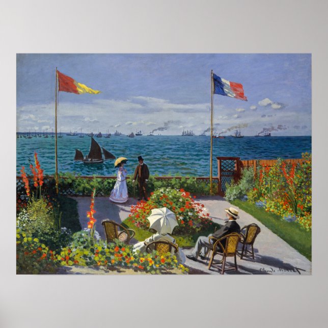 Claude Monet - Garden at at Sainte-Adresse Poster (Framsidan)