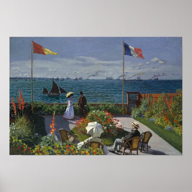 Claude Monet - Garden at at Sainte-Adresse Poster (Framsidan)