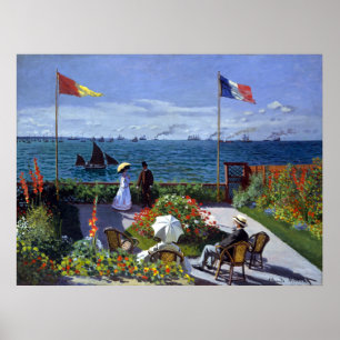 Claude Monet Garden at at Sainte-Adresse Poster
