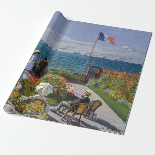 Claude Monet - Garden at at Sainte-Adresse Presentpapper (Utrullad)