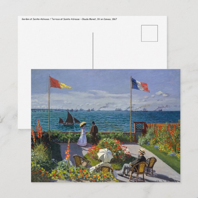 Claude Monet - Garden at at Sainte-Adresse Vykort (Fram/baksida)