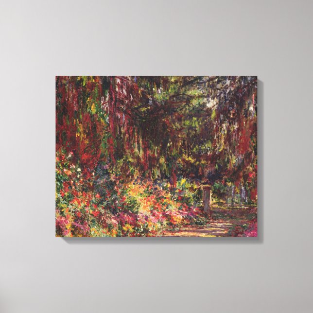 Claude Monet | Garden Väg vid Giverny Canvastryck (Framsida)