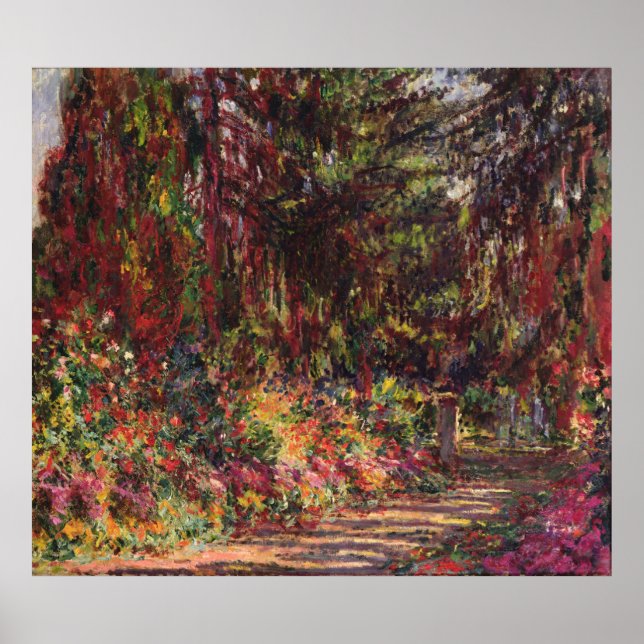 Claude Monet | Garden Väg vid Giverny Poster (Framsidan)