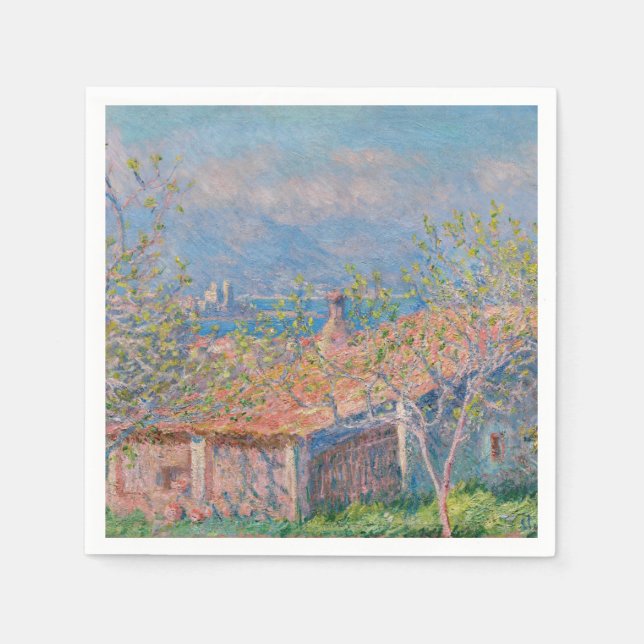 Claude Monet - Gardeners hus i Antibes Pappersservett (Framsidan)