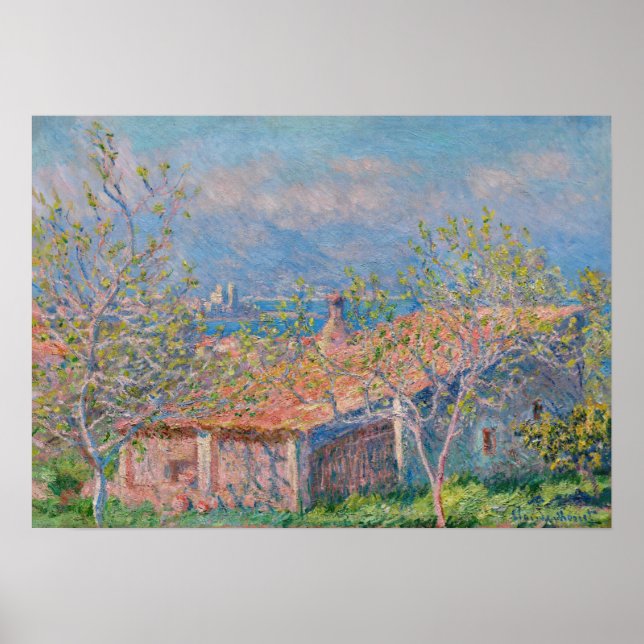 Claude Monet - Gardeners hus i Antibes Poster (Framsidan)