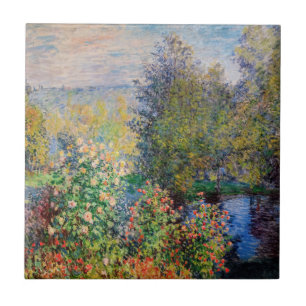 Claude Monet - Gardens hörn i Montgeron Kakelplatta
