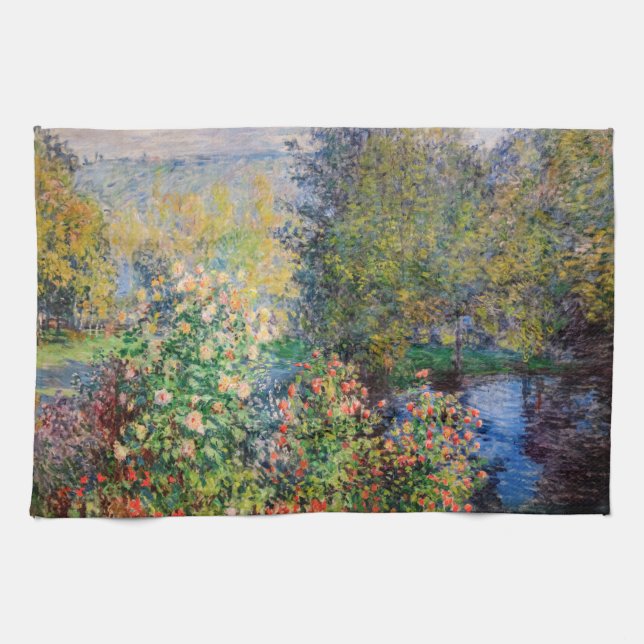 Claude Monet - Gardens hörn i Montgeron Kökshandduk (Horisontell)