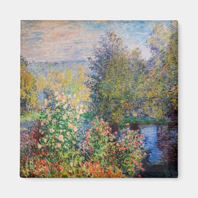 Claude Monet - Gardens hörn i Montgeron Magnet (Framsidan)