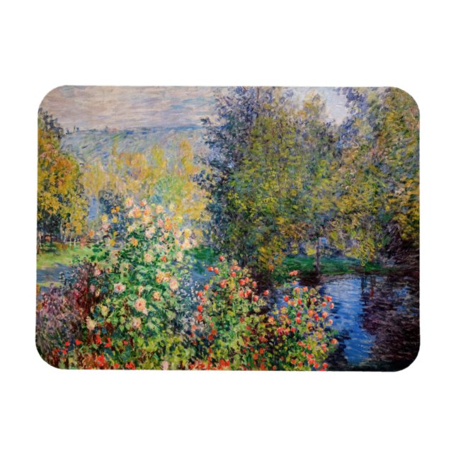 Claude Monet - Gardens hörn i Montgeron Magnet (Horisontell)