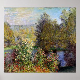 Claude Monet - Gardens hörn i Montgeron Poster