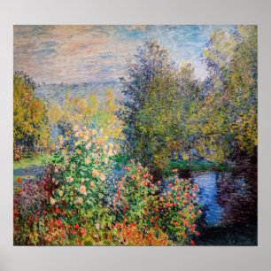 Claude Monet - Gardens hörn i Montgeron Poster