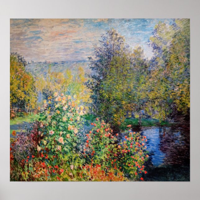 Claude Monet - Gardens hörn i Montgeron Poster (Framsidan)
