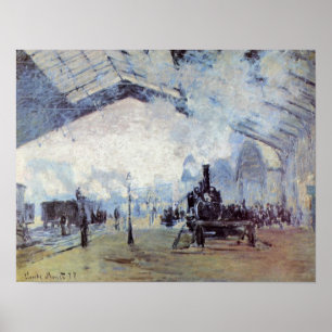 Claude Monet - Gare Sanktt Lazare i Paris Poster