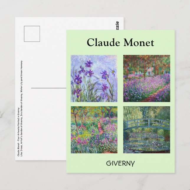 Claude Monet - Giverny Masterbit Selection Vykort (Fram/baksida)
