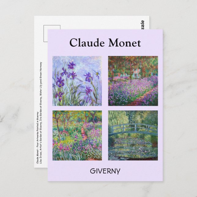 Claude Monet - Giverny Masterbit Selection Vykort (Fram/baksida)