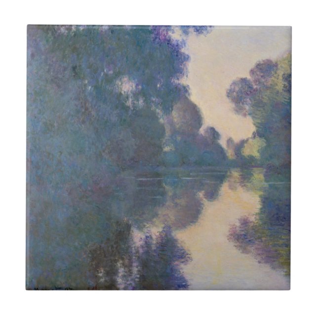 Claude Monet| God morgon på Seine nära Giverny Kakelplatta (Framsidan)
