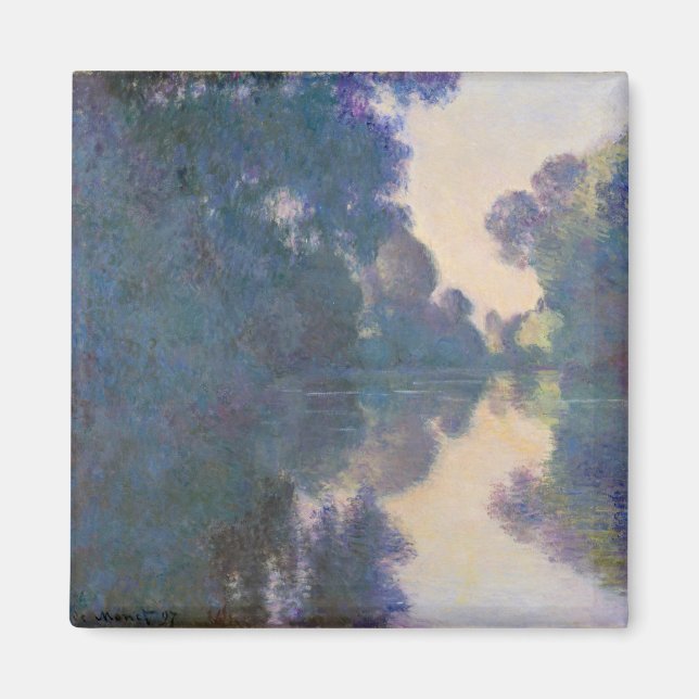 Claude Monet | God morgon på Seine nära Giverny Magnet (Framsidan)